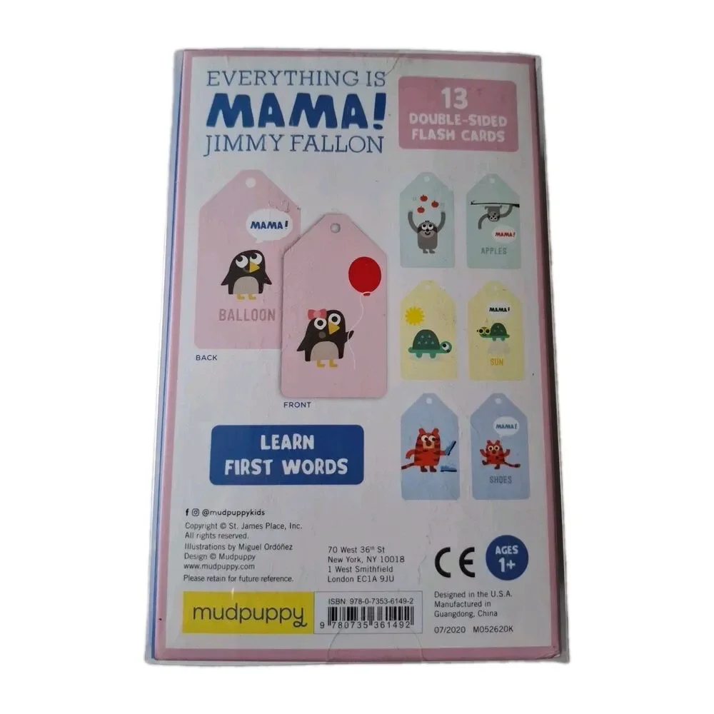 Everything Is Mama! 13 Double Sided Flash Cards by Jimmy Fallon First Words NEW